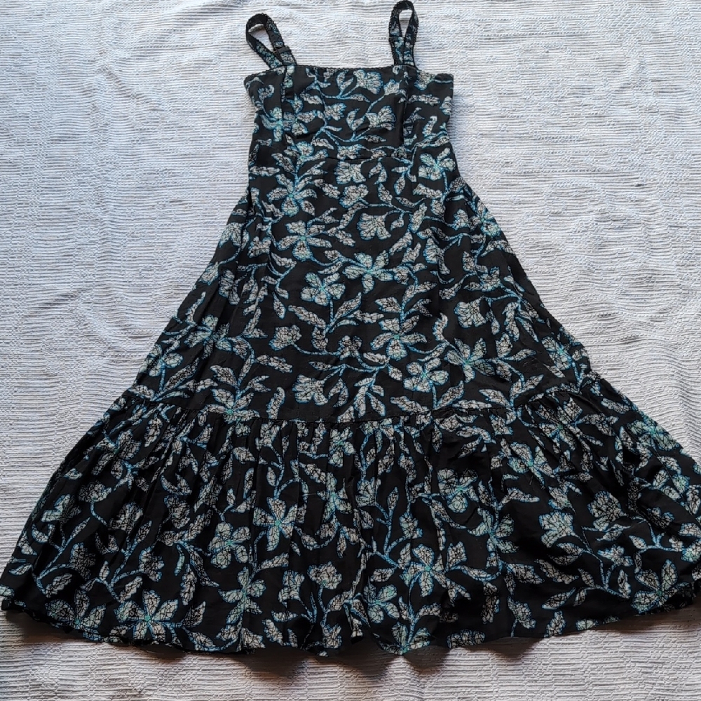 Hatley Black and Blue Floral Midi Dress